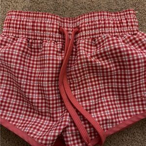 Kids Red Gingham Swim Shorts